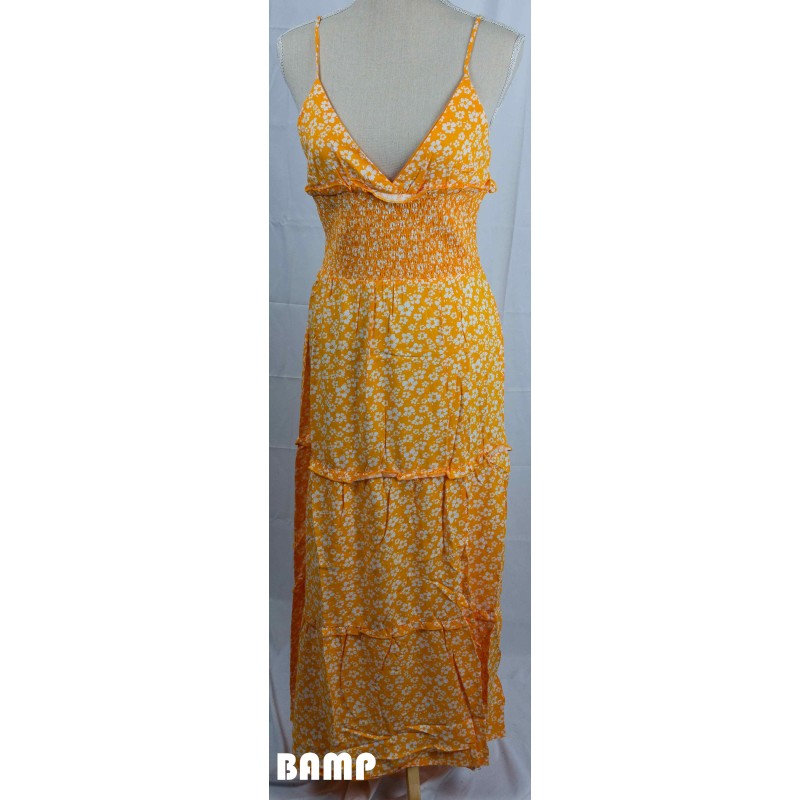 ROBE LONGUE ECRU ORANGE