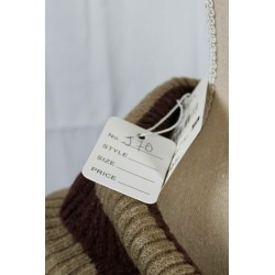 ROBE PULL  RAYEE MARRON ET BEIGE