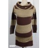ROBE PULL  RAYEE MARRON ET BEIGE