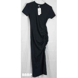 ROBE LONGUE NOIRE MANCHES COURTES
