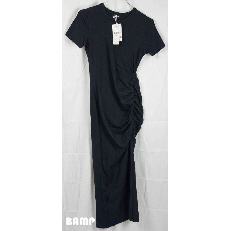 ROBE LONGUE NOIRE MANCHES COURTES