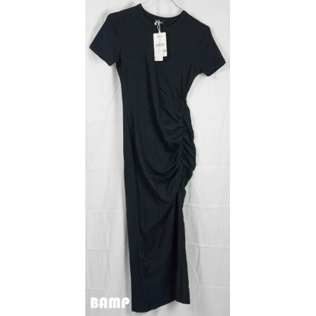 ROBE LONGUE NOIRE MANCHES COURTES