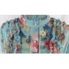 CHEMISIER MOTIF FLEURI ,BOUTONNE DEVANT. MANCHES LONGUES.