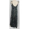 ROBE LONGUE NOIRE ET MOTIF BLANC