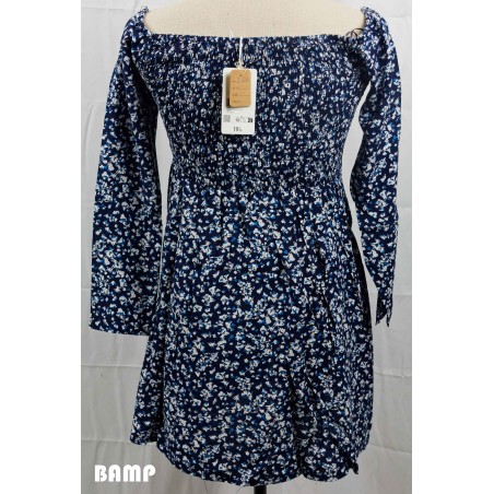 ROBE PATINEUSE MANCHES LONGUES BLEUE TAILLE  M