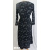 ROBE LONGUE NOIR AVEC MOTIFS BLANC