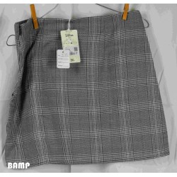 jupe grise rayée coton