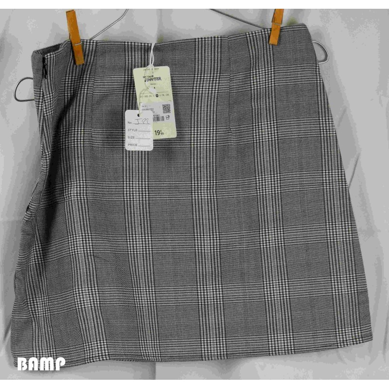 jupe grise rayée coton