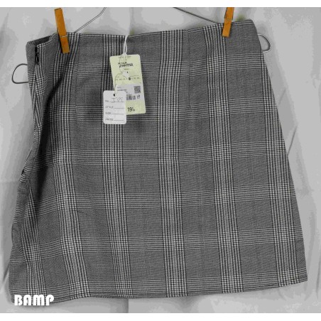 jupe grise rayée coton