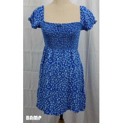 ROBE BLEUE MOTIF FLEURIE