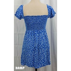 ROBE BLEUE MOTIF FLEURIE