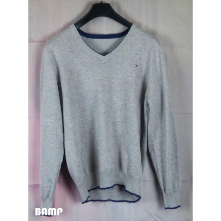 POLO STYLE TOMMY HILFIGER GRIS MANCHES LONGUES