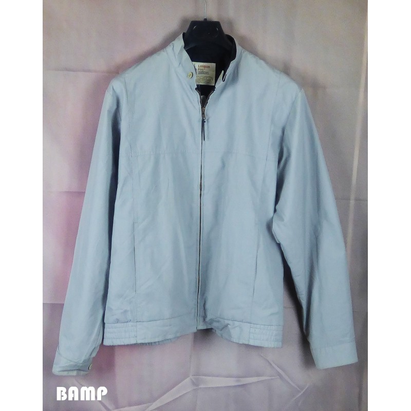 BLOUSON GRIS BLANC AVEC FERMETURE ECLAIRE MARQUE LONDON FOG FABRICATION AUX US