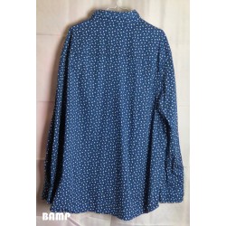 CHEMISE MARQUE KIABI REGULAR FIT NOIRE MOTIF FLEURS BLANC